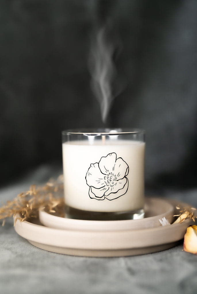 BIRTH MONTH FLORAL CANDLE · FEBRUARY