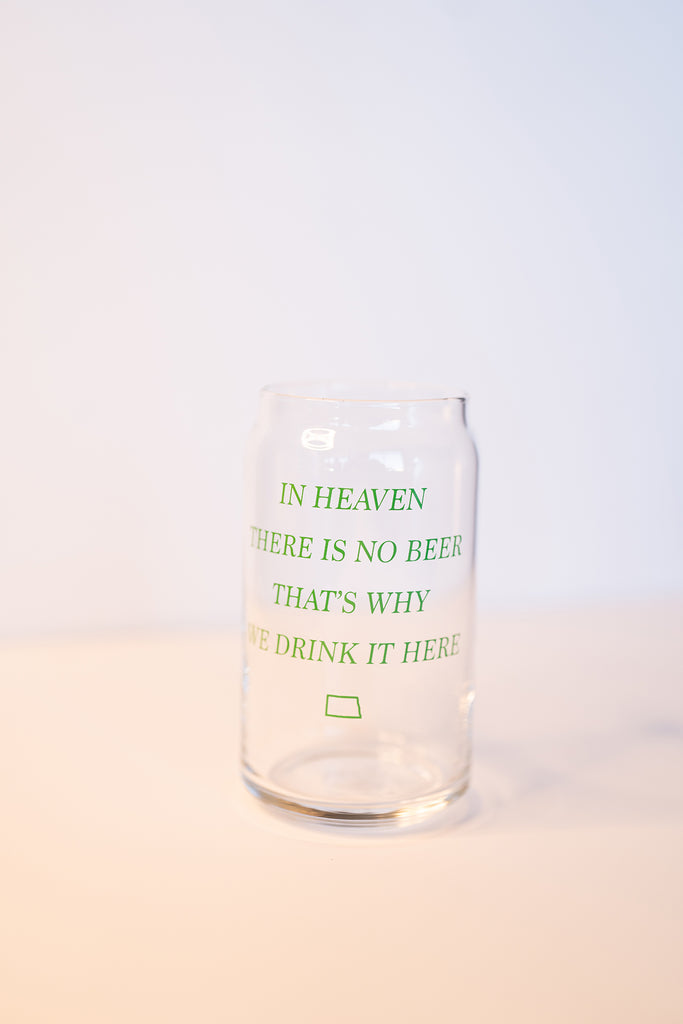 NO BEER IN HEAVEN STATE CAN GLASS