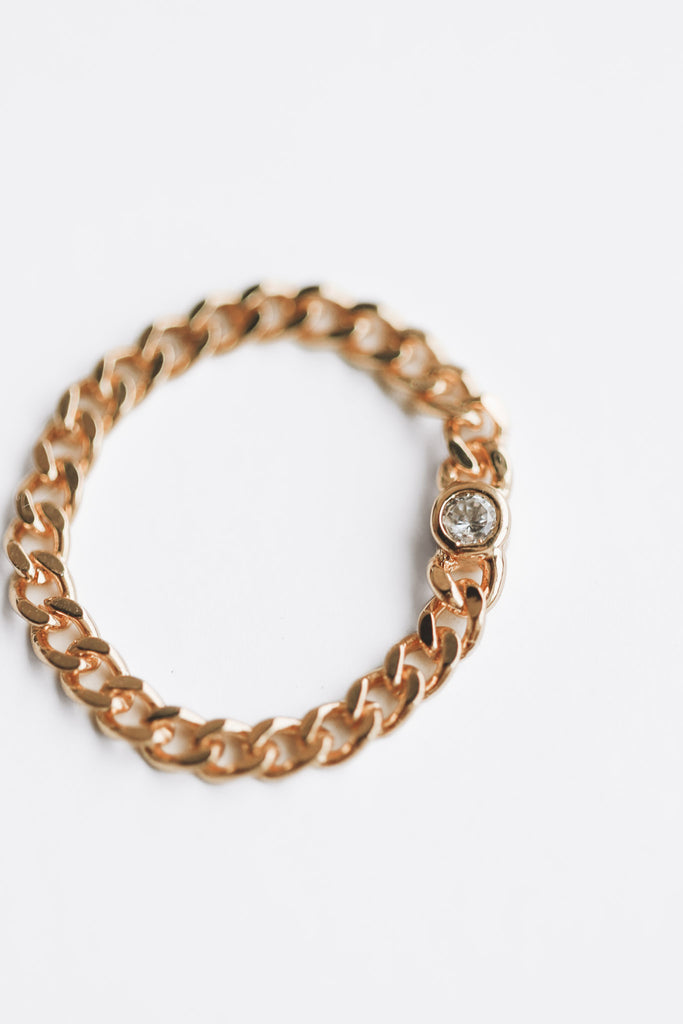 GOLD DIPPED CHAIN LINK RING · SIZE 7