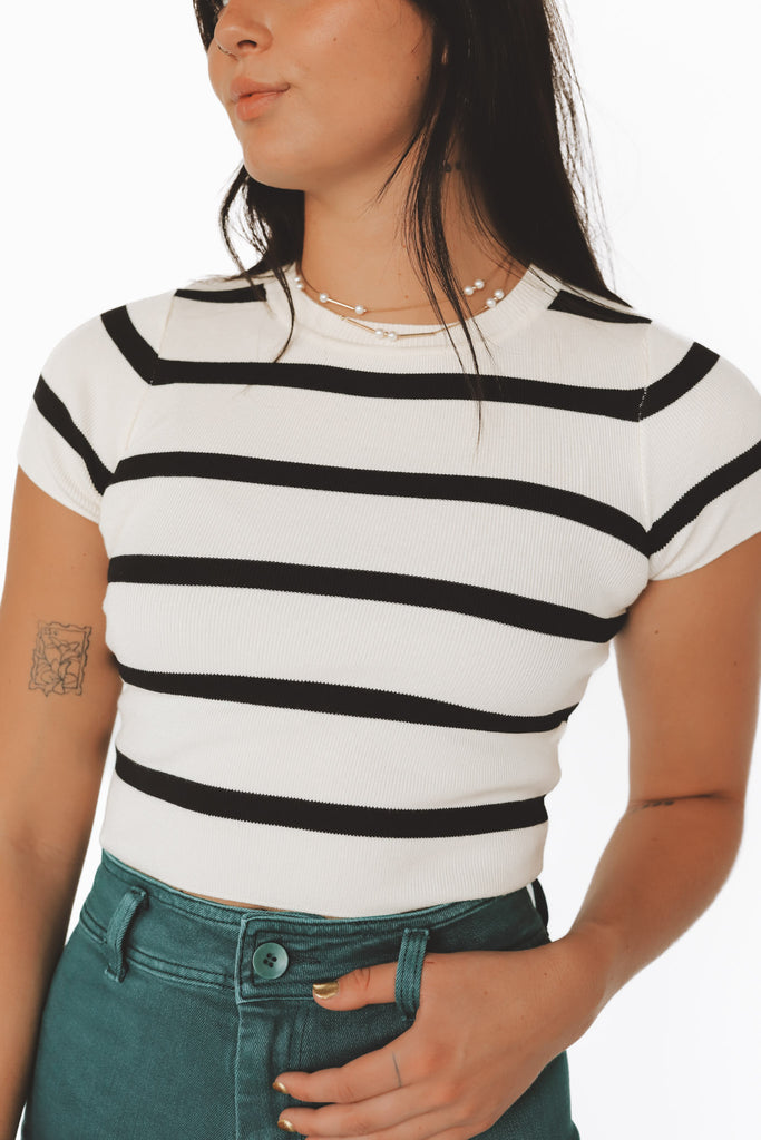 SIGNATURE STRIPED KNIT BABY TEE
