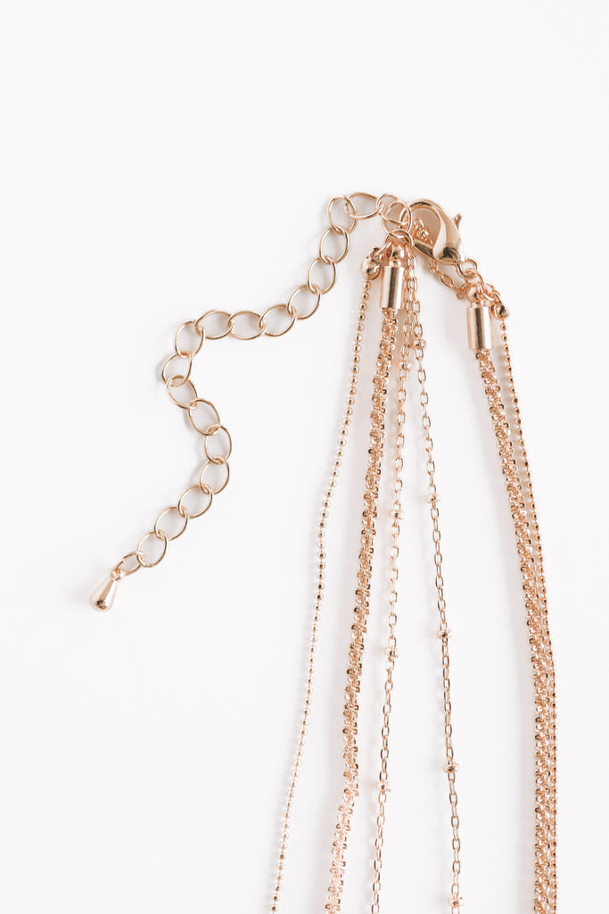 STUDDED DISC CHARM LAYERED CHAIN NECKLACE