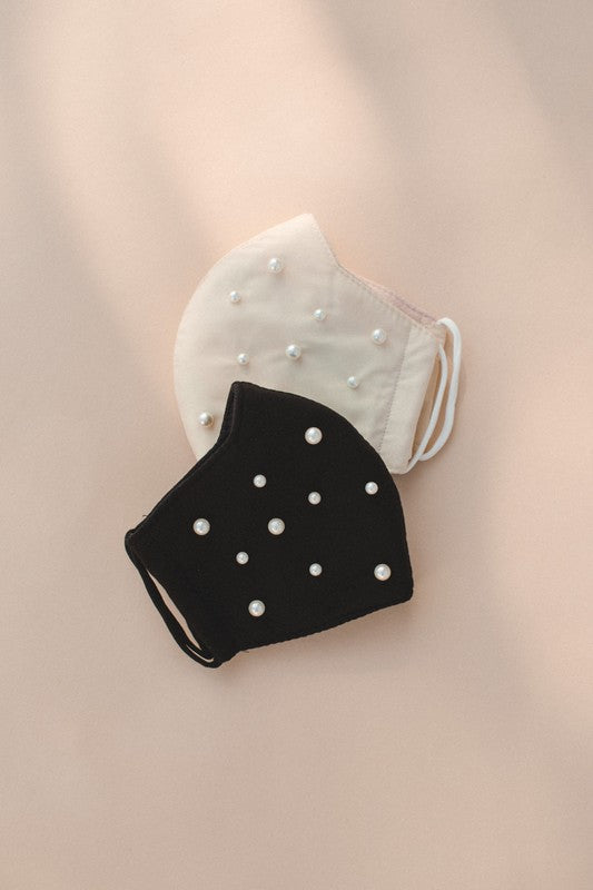 PEARL STUDDED FACE MASK