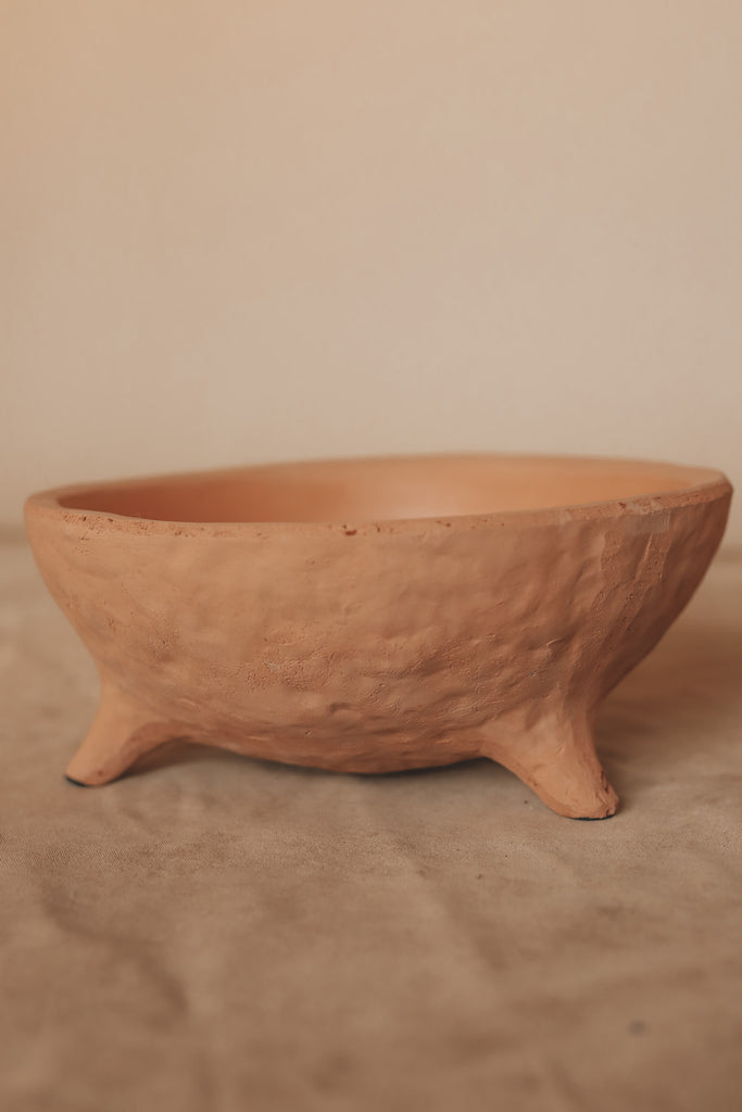 TERRA COTTA FOOTED BOWL