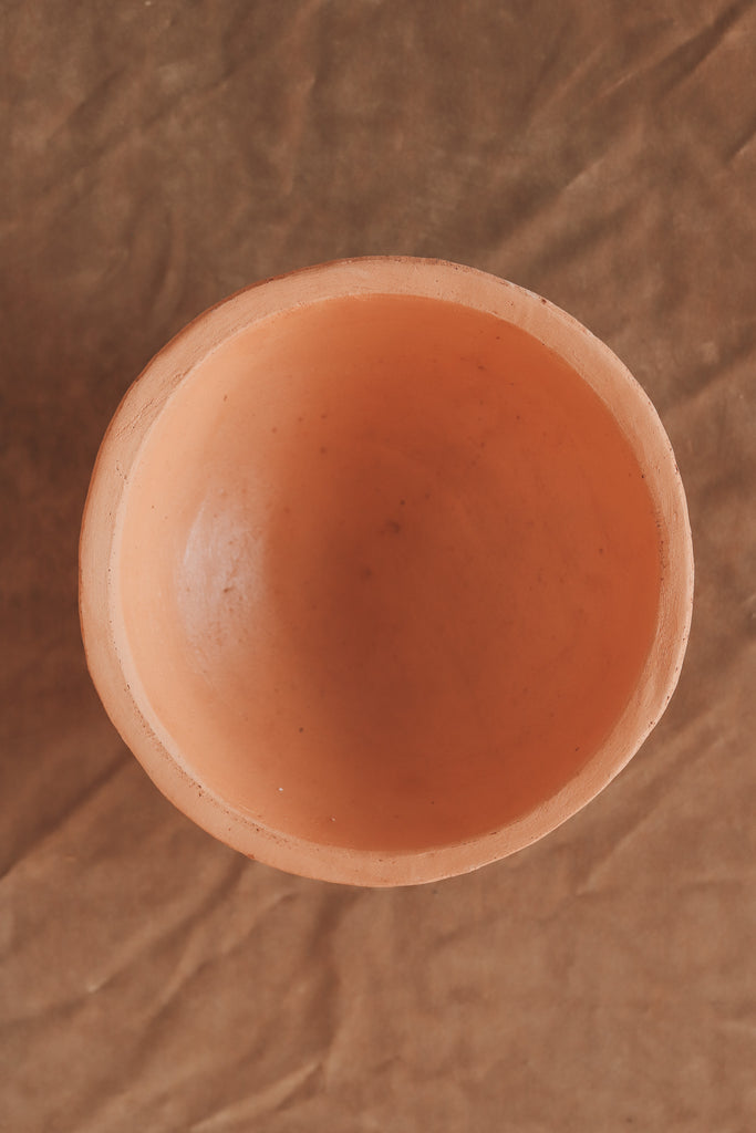 TERRA COTTA FOOTED BOWL