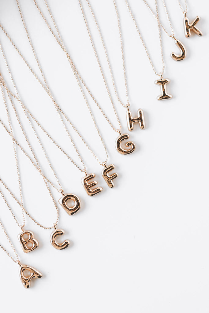Bubble Balloon Letter Necklace – Anavia Jewelry & Gift