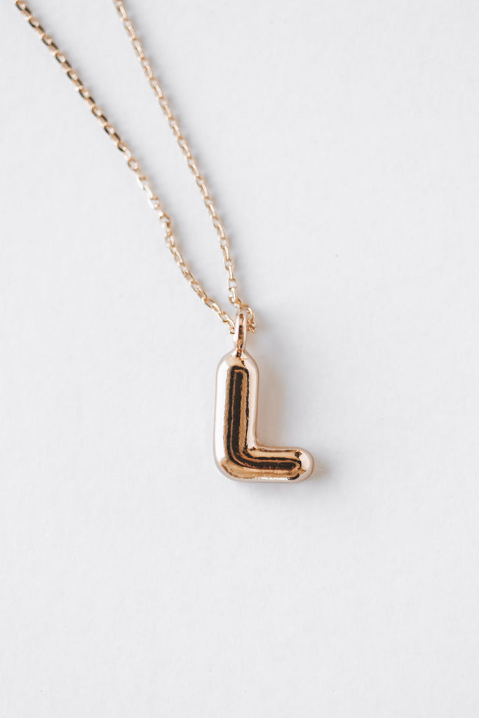 3D Letter Necklace Balloon Bubble Initial Pendant Free shipping|Simply Bo