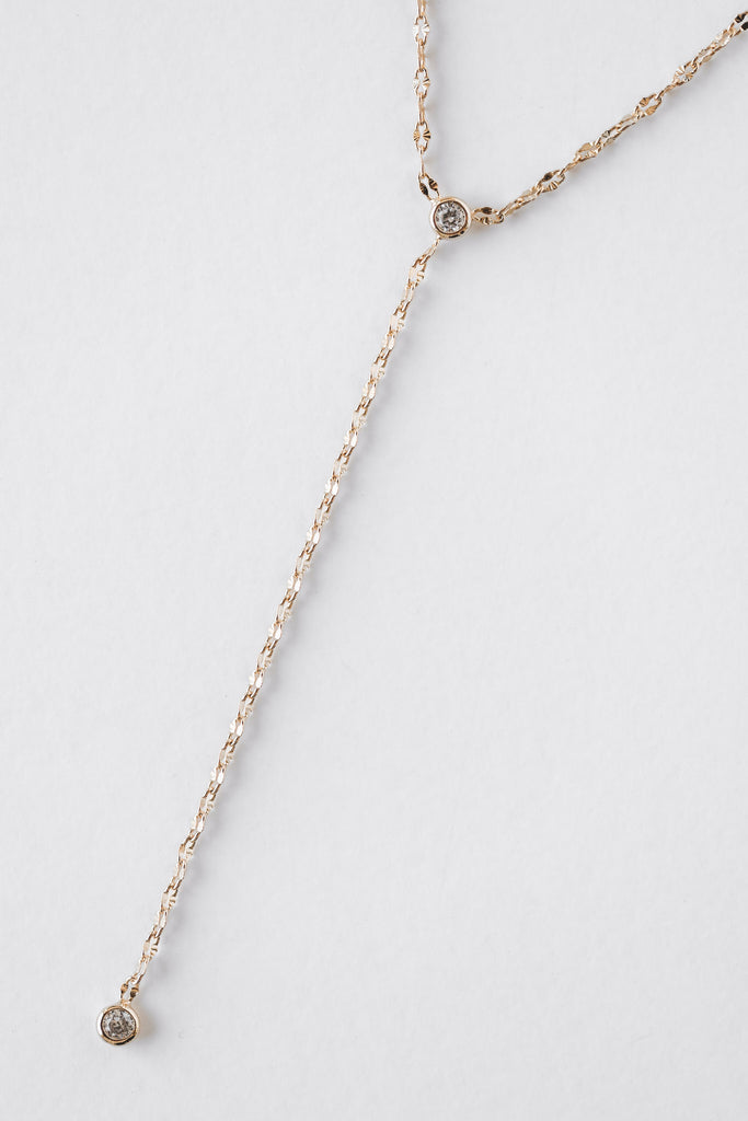 DAINTY OVAL DISC Y-SHAPED NECKLACE