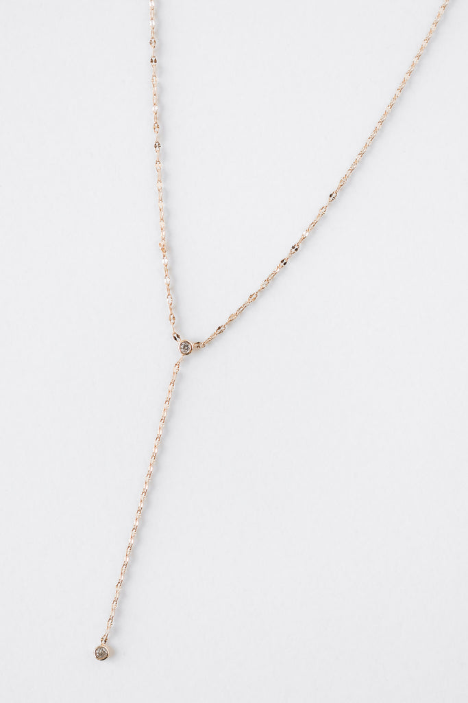 DAINTY OVAL DISC Y-SHAPED NECKLACE