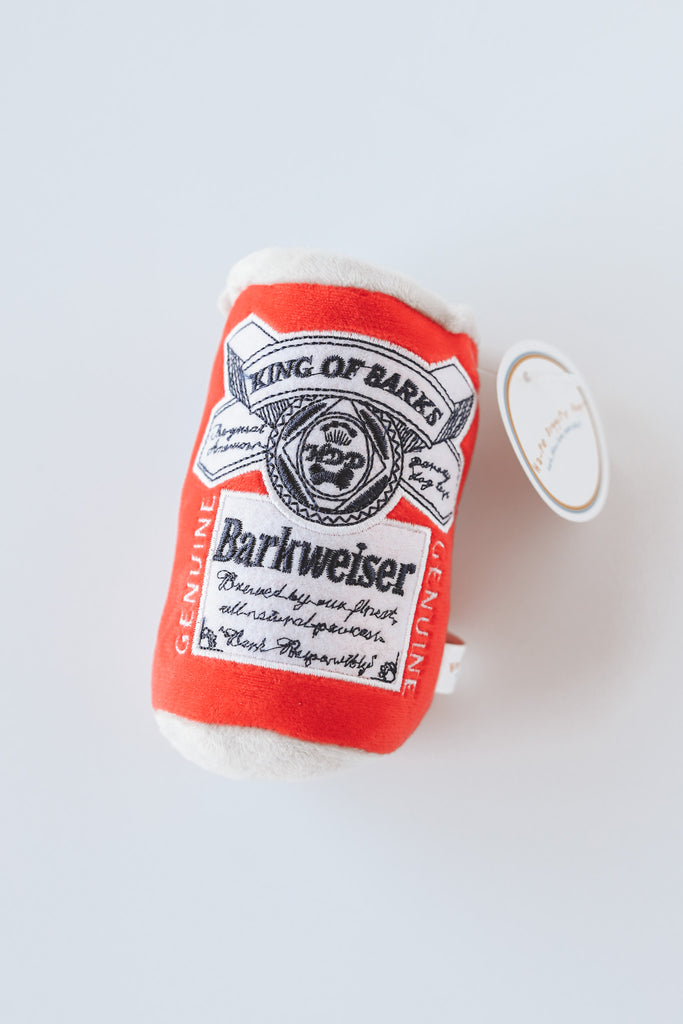 BARKWEISER BEER CAN DOG TOY