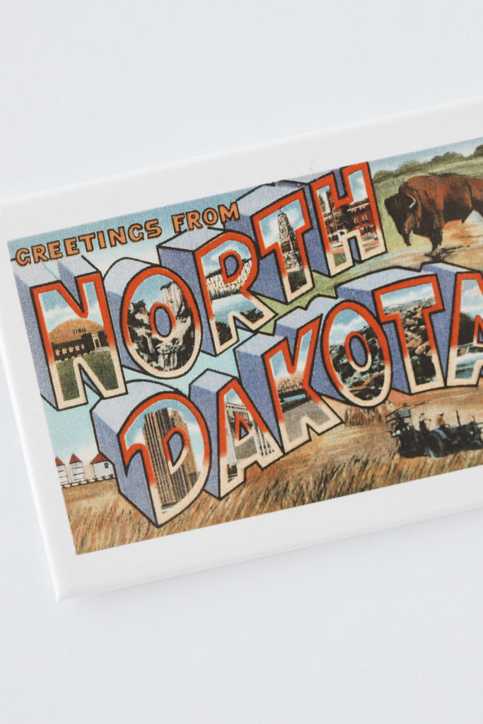VINTAGE IMAGE MAGNET · GREETINGS FROM ND